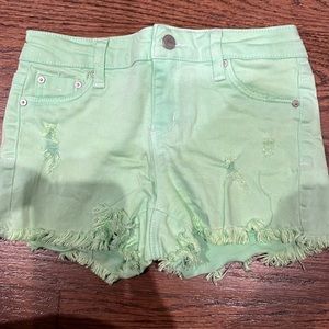 Girls neon green shorts